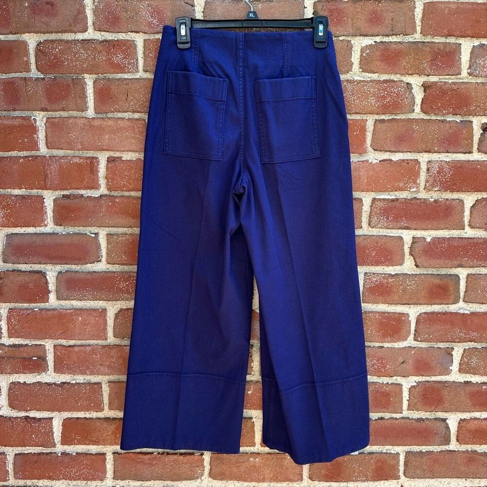 SPANX $138 Twill Crop Wide Leg Pull On Pants Lapis Blue XL NWOT - Picture 5 of 7
